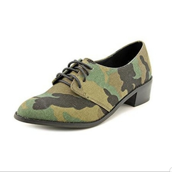 Shellys London Shoes - Shellys London Camo Print Oxford Shoes Size 8.